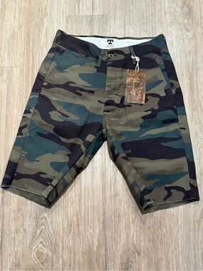 Tellason Men's Camo Ripstop Cotton Cutoff Shorts 10” Inseam New w/Tags